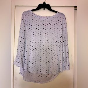White Polka Dots Long Sleeve Elle Women’s Blouse